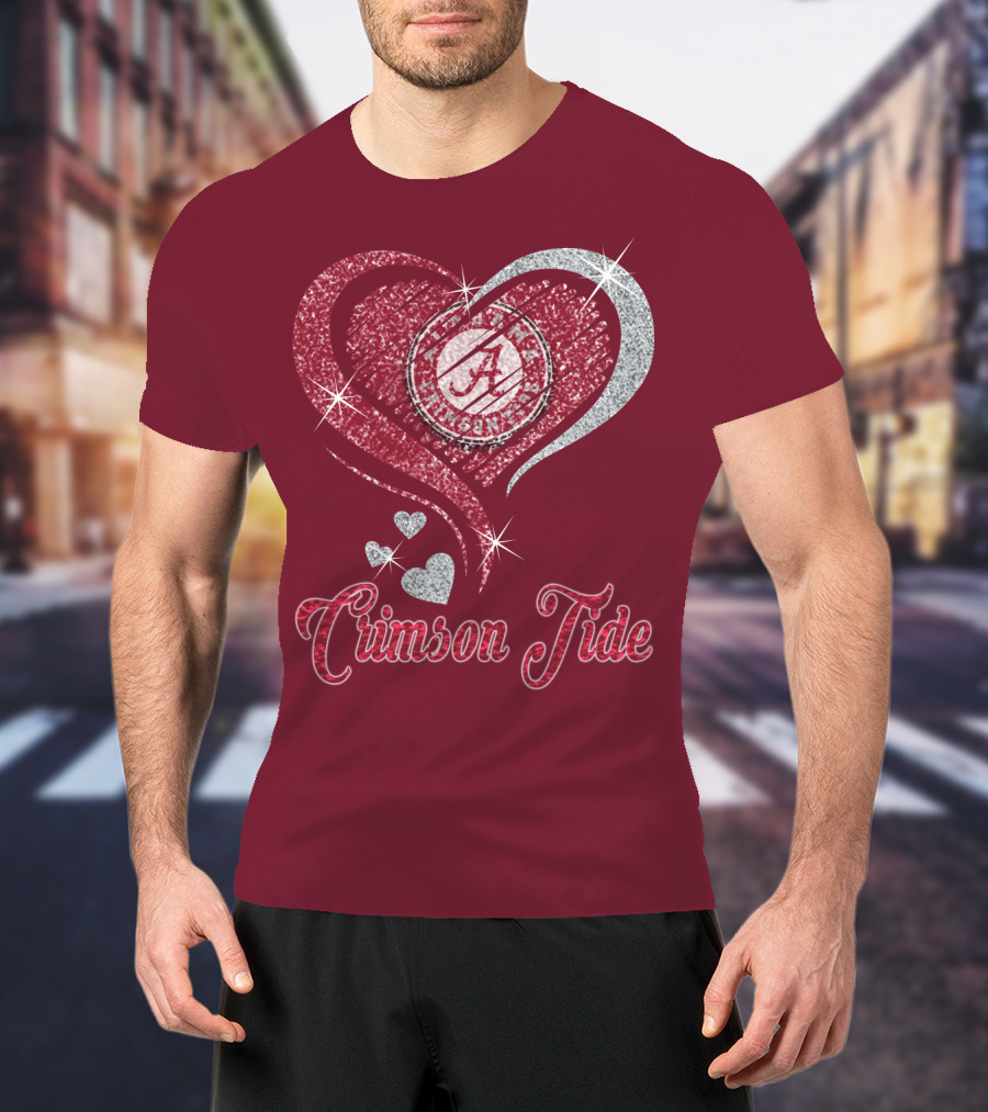 Alabama Crimson Tide Heart Sparkle T-Shirt