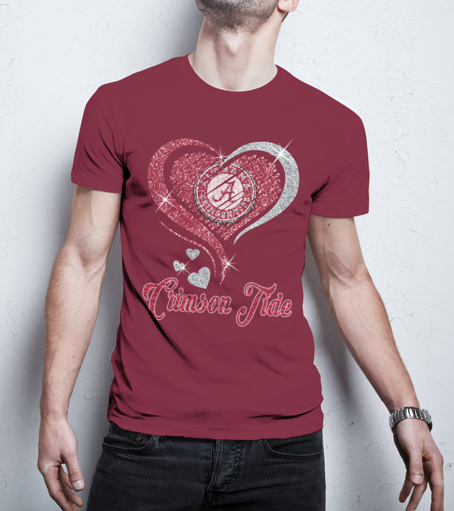 Alabama Crimson Tide Heart Sparkle T-Shirt