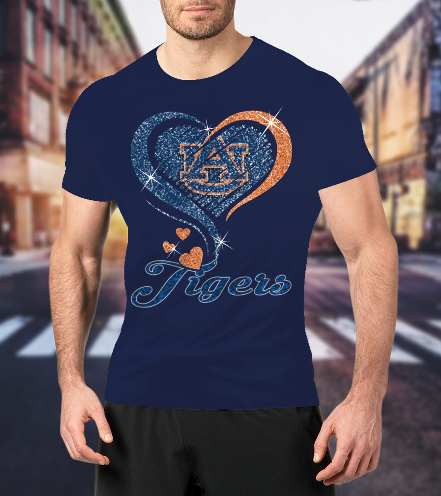 Auburn Tigers Heart Logo With Effect T-Shirt