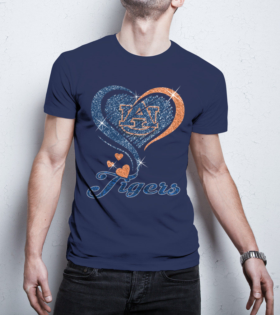 Auburn Tigers Heart Logo With Effect T-Shirt