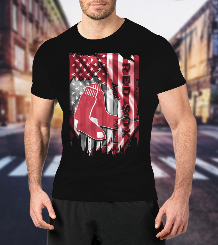 Boston Red Sox American Flag Sox Banner T-Shirt
