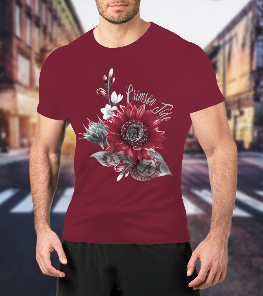 Crimson Tide Alabama A Flower T-Shirt