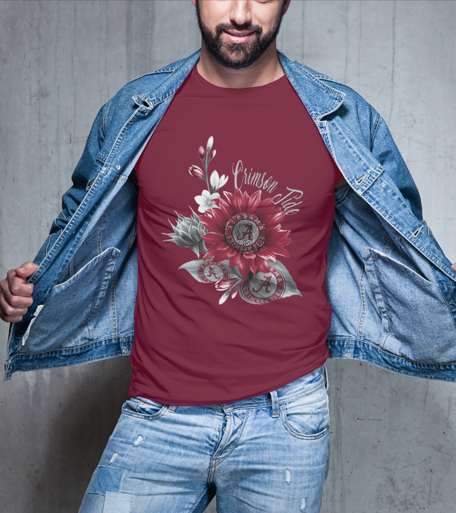 Crimson Tide Alabama A Flower T-Shirt