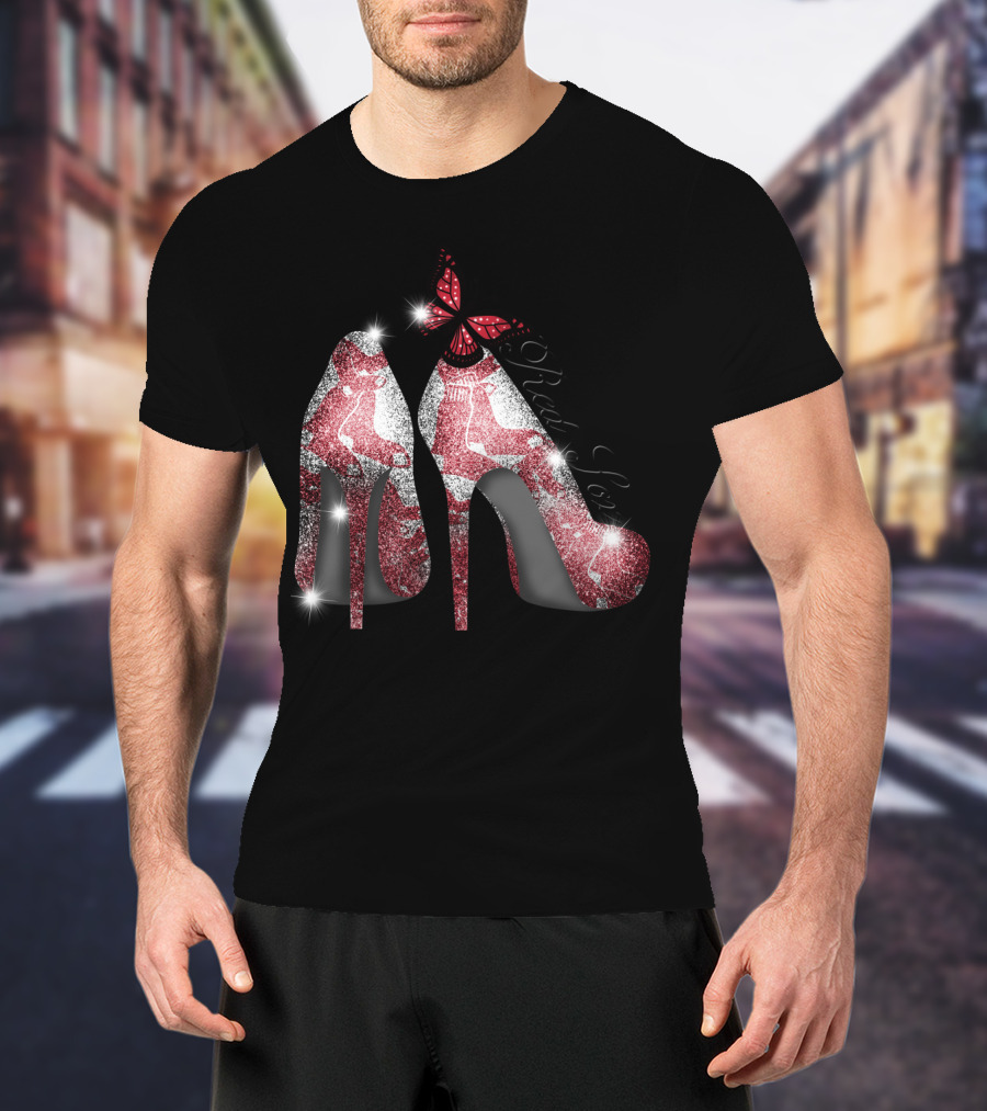 Boston Red Sox High Heels With Butterfly And Socks T-Shirt