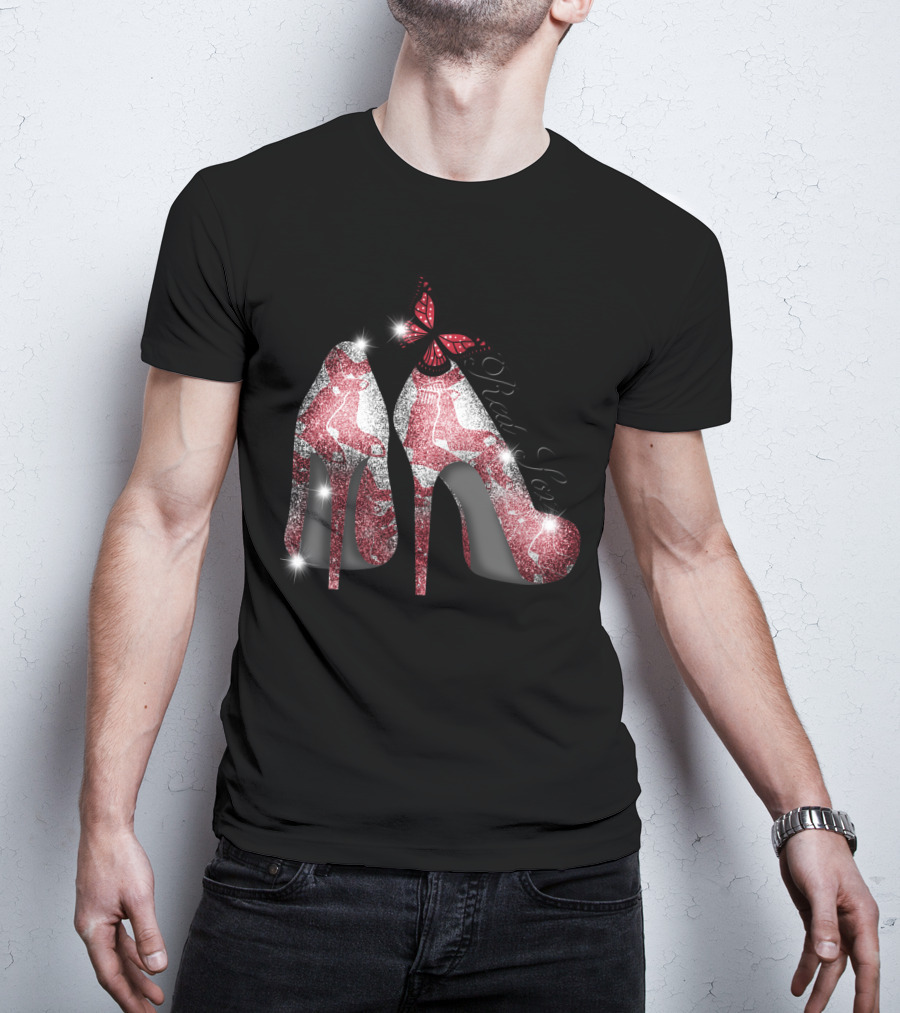 Boston Red Sox High Heels With Butterfly And Socks T-Shirt
