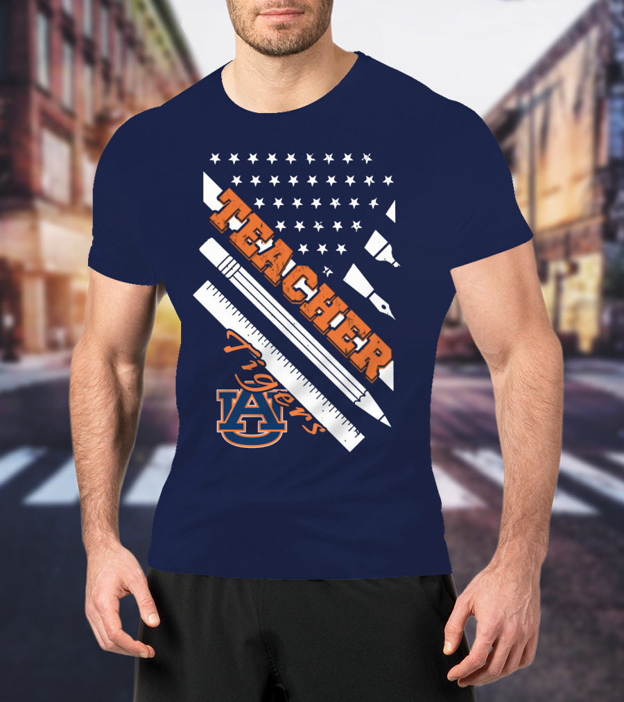 Auburn Teacher Tigers A Logo Pencil Ruler T-Shirt