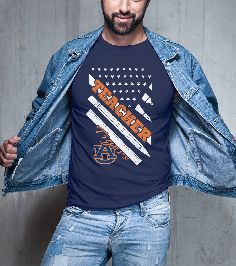 Auburn Teacher Tigers A Logo Pencil Ruler T-Shirt