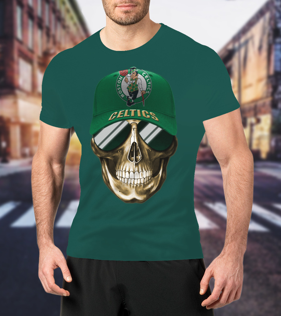 Boston Celtics Skull Cap T-Shirt