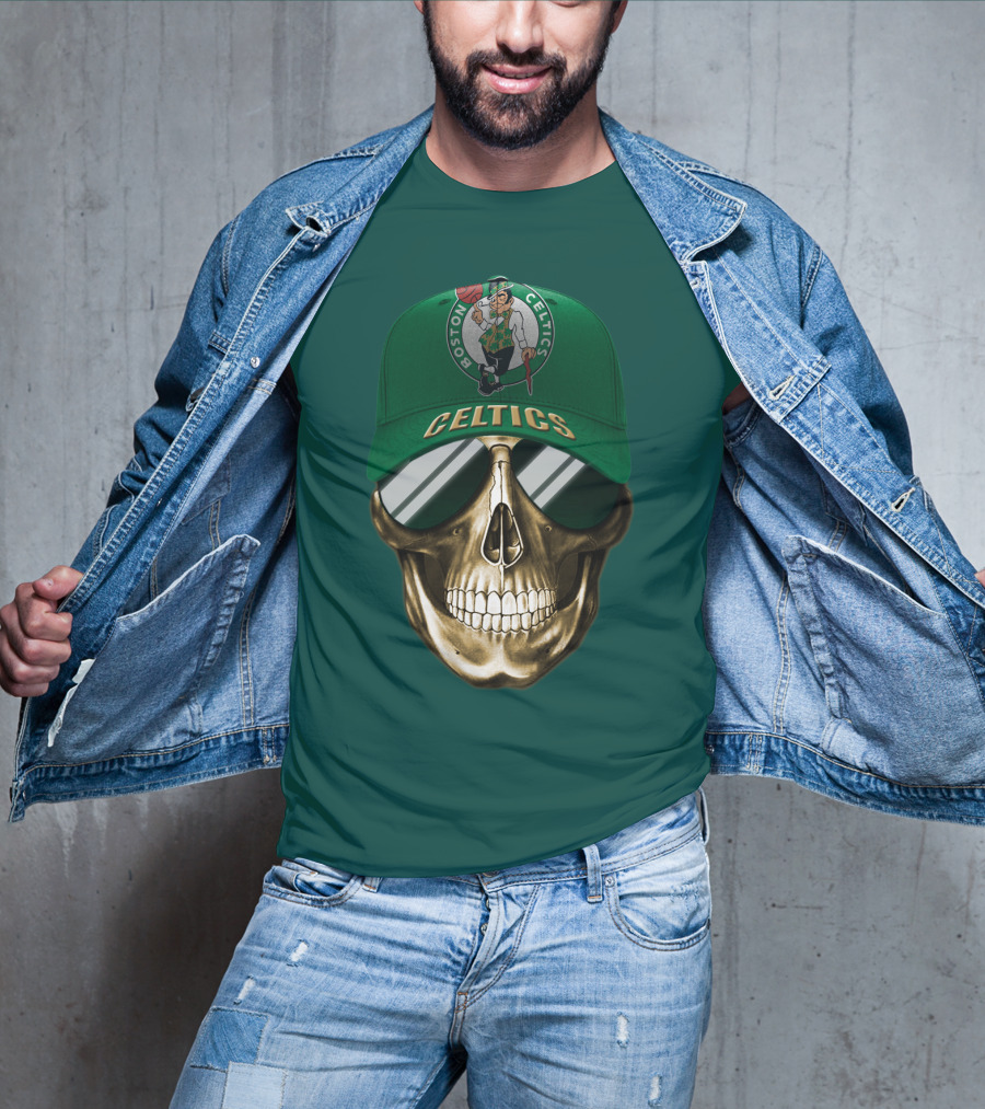 Boston Celtics Skull Cap T-Shirt
