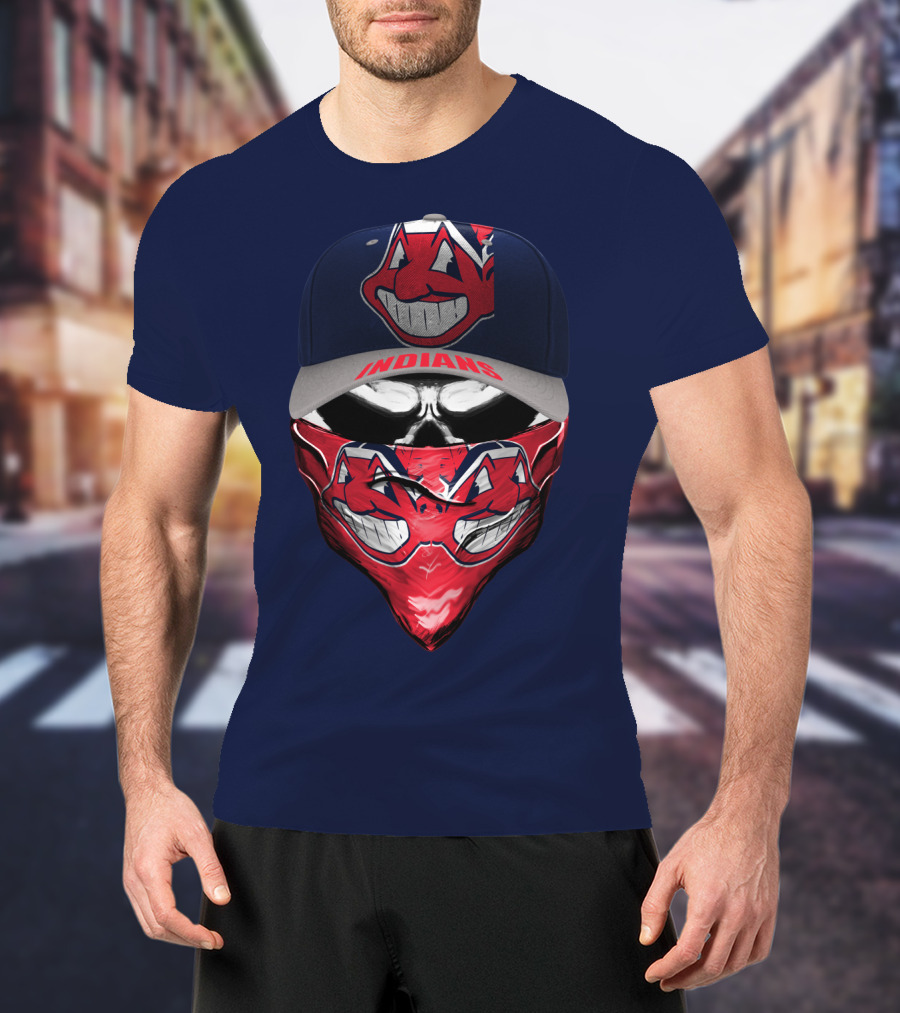 Cleveland Indians Logo Cap And Bandana T-Shirt