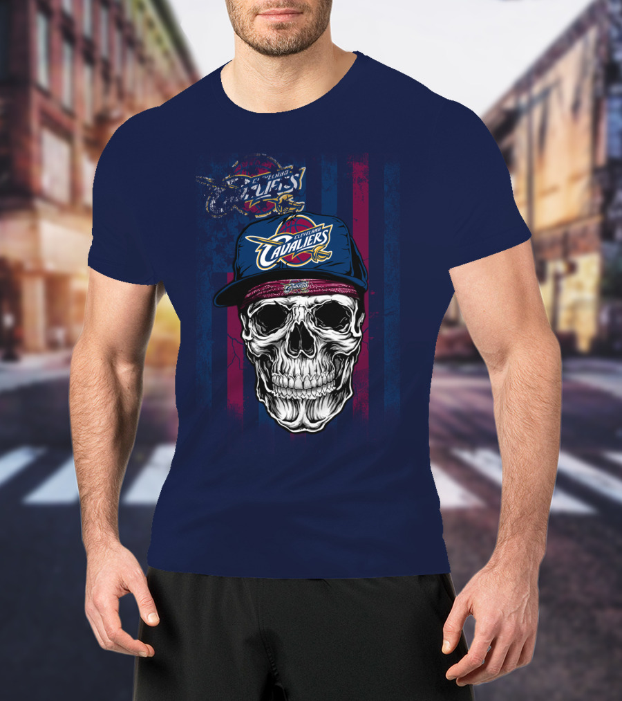 Cleveland Cavaliers Skull With Cap T-Shirt