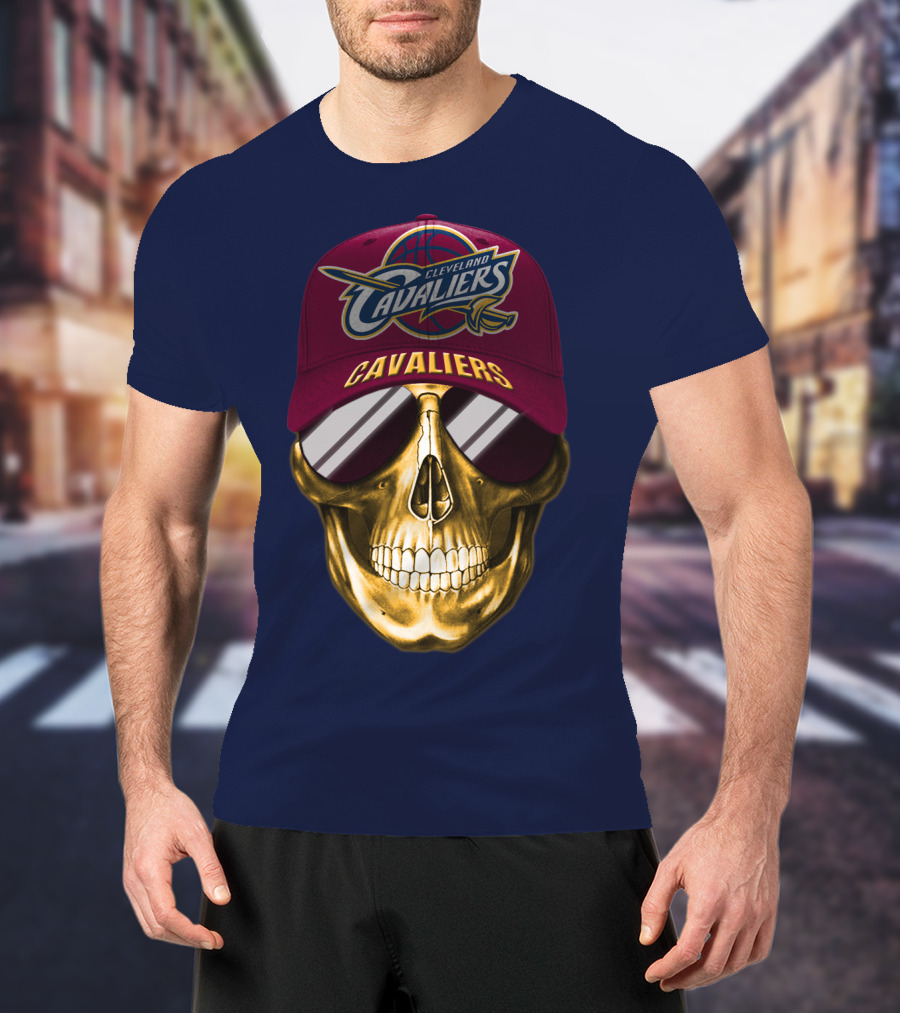 Cleveland Cavaliers Skull Hat Nba Basketball Fan Gear T-Shirt