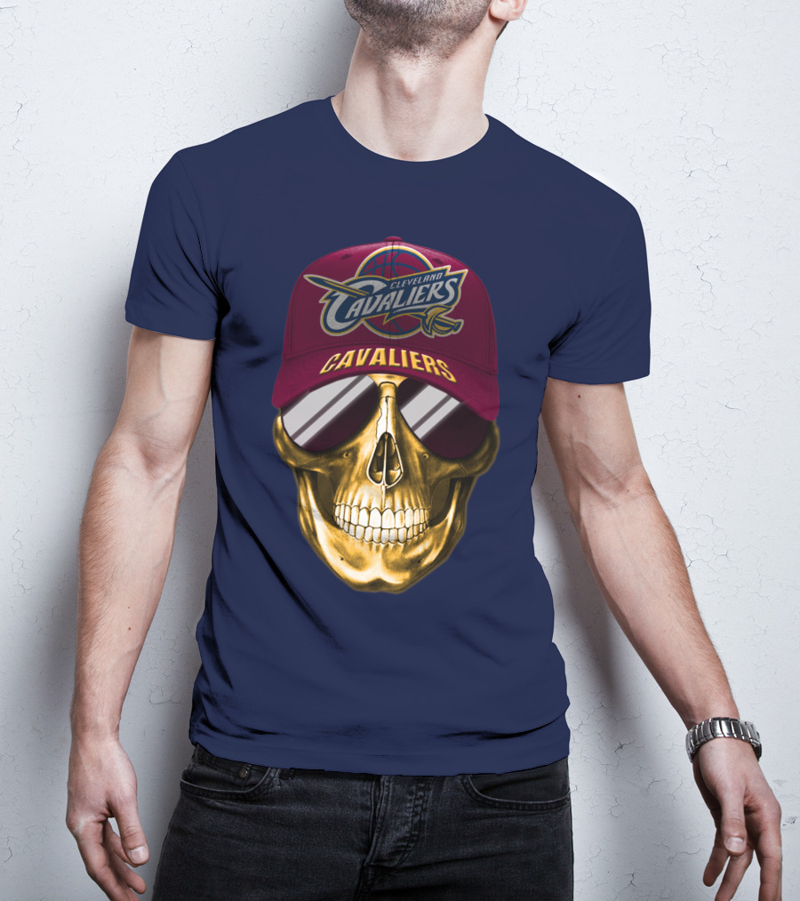 Cleveland Cavaliers Skull Hat Nba Basketball Fan Gear T-Shirt