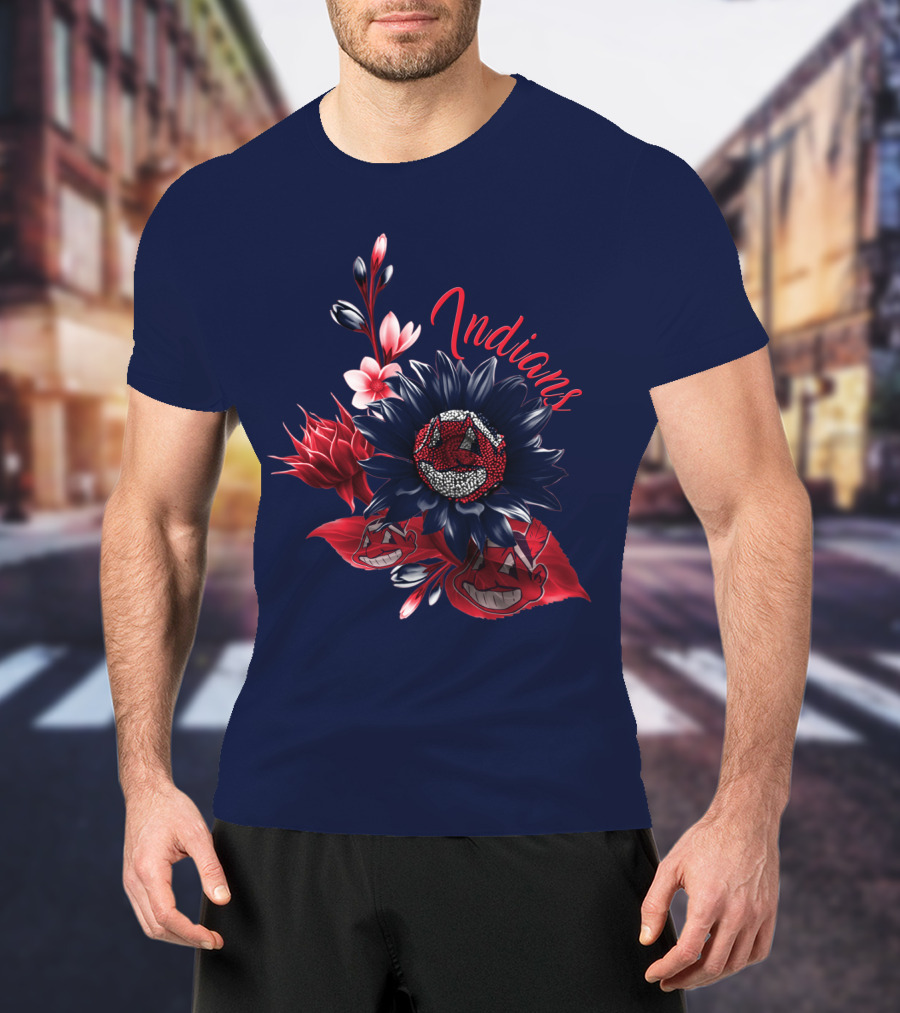 Indians Floral Chief Wahoo T-Shirt