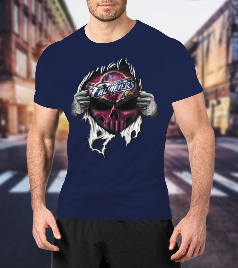Cleveland Cavaliers Skull Logo Tear T-Shirt