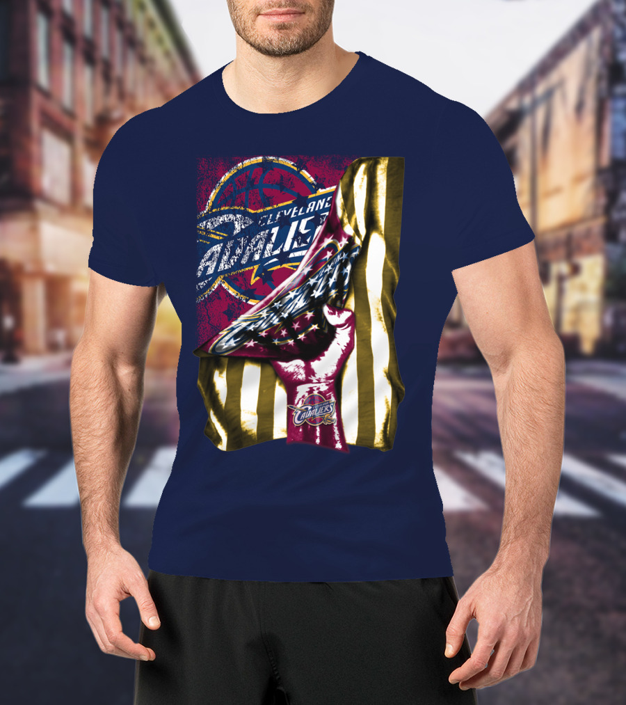 Cleveland Cavaliers American Flag Fist Nba Basketball T-Shirt