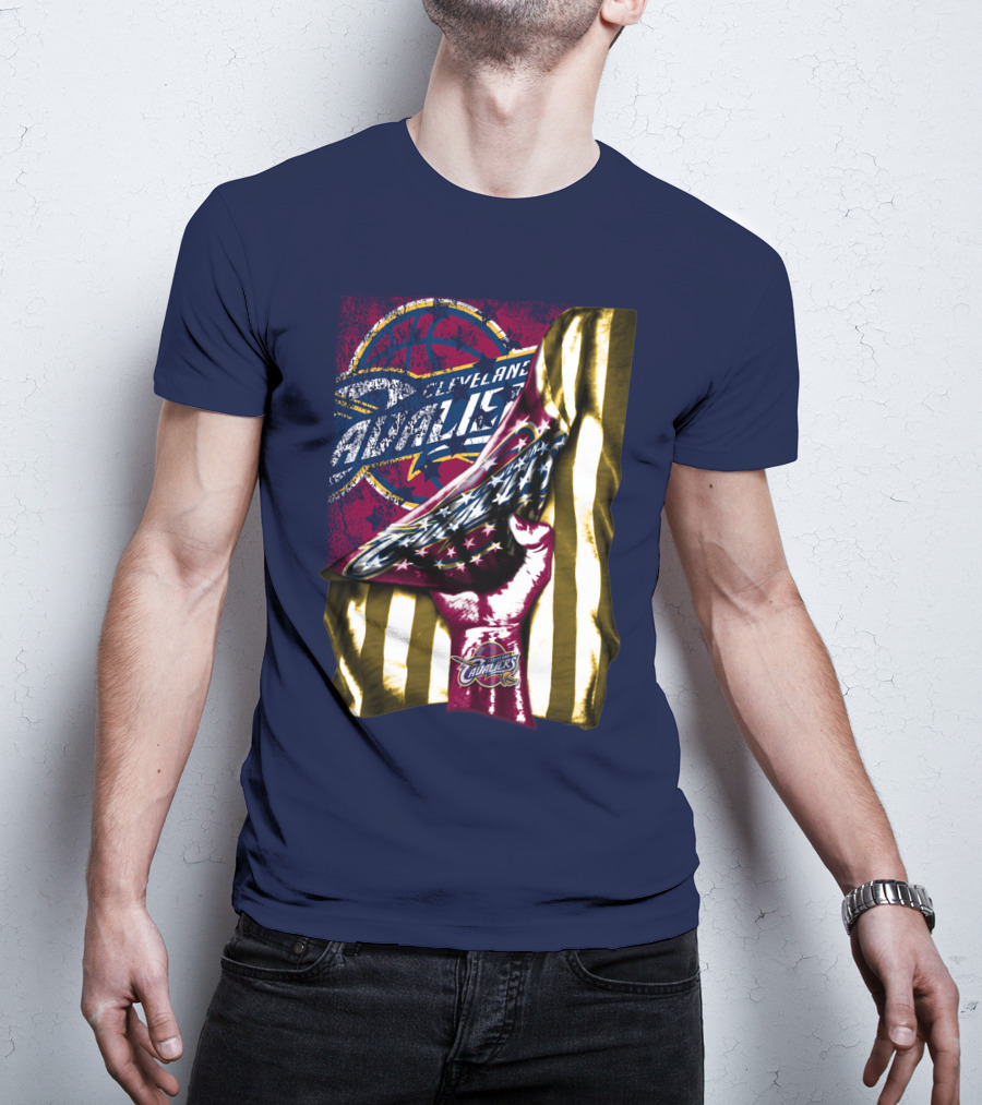 Cleveland Cavaliers American Flag Fist Nba Basketball T-Shirt