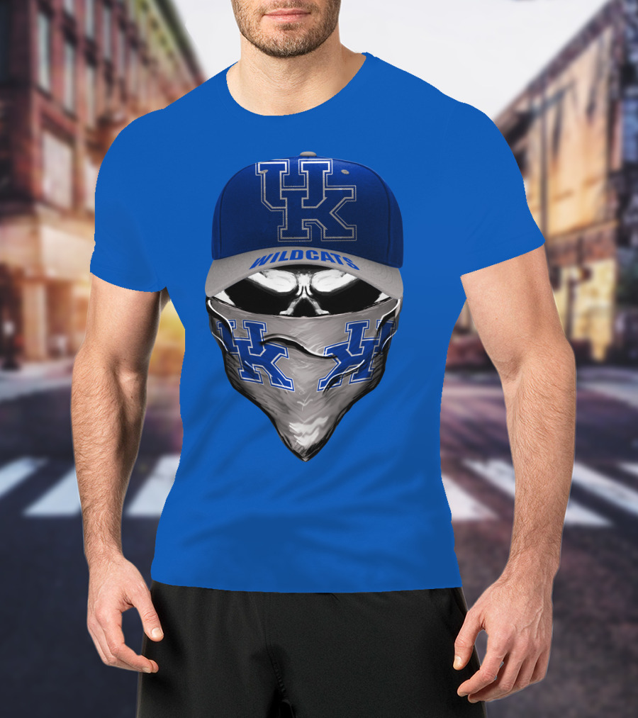 Kentucky Wildcats Uk Logo Hat Bandana Blue T-Shirt