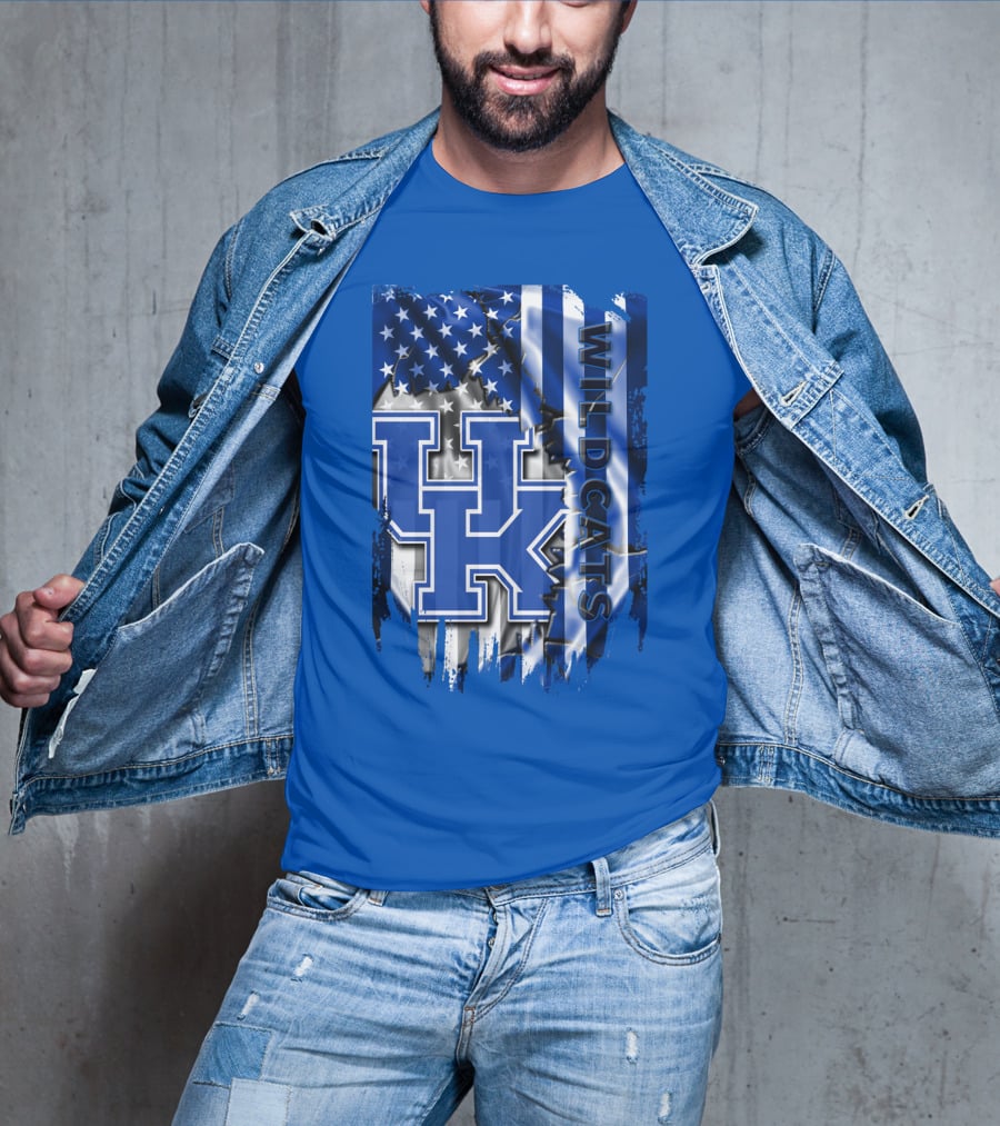 Kentucky Wildcats American Flag Tribute Uk T-Shirt