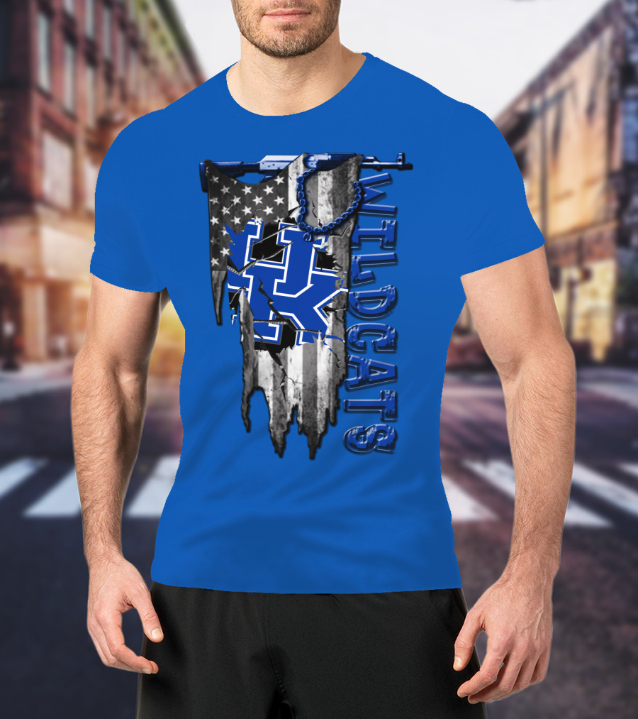 Wildcats American Flag Kentucky Wildcats T-Shirt