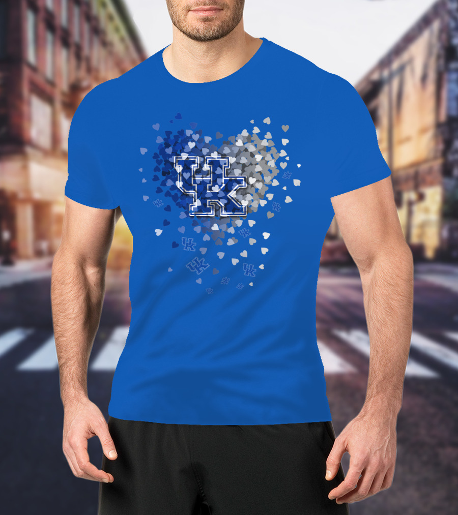 Kentucky Wildcats Uk Hearts Blue T-Shirt