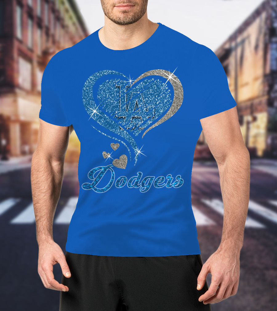 Los Angeles Dodgers Heart Logo Mlb Fan T-Shirt