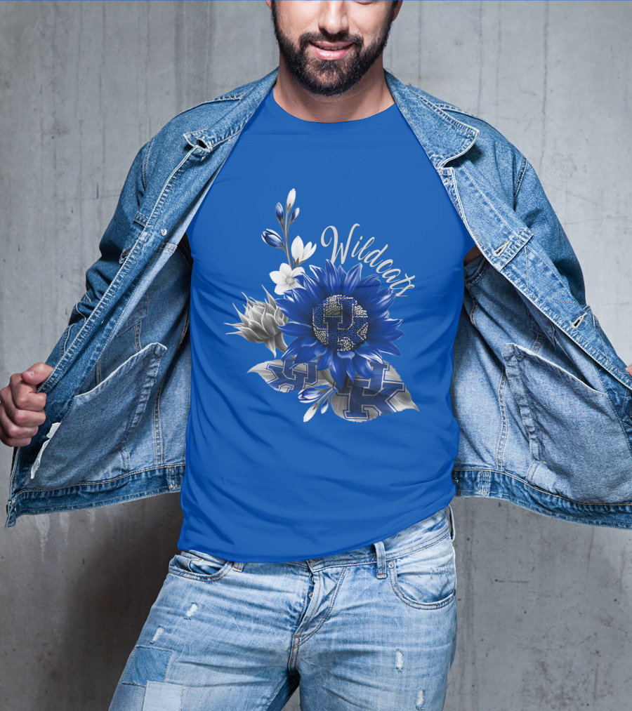 Wildcats Kentucky Blue Flowers K T-Shirt
