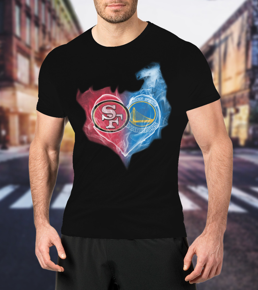 San Francisco 49ers Golden State Warriors Heart Fusion T-Shirt