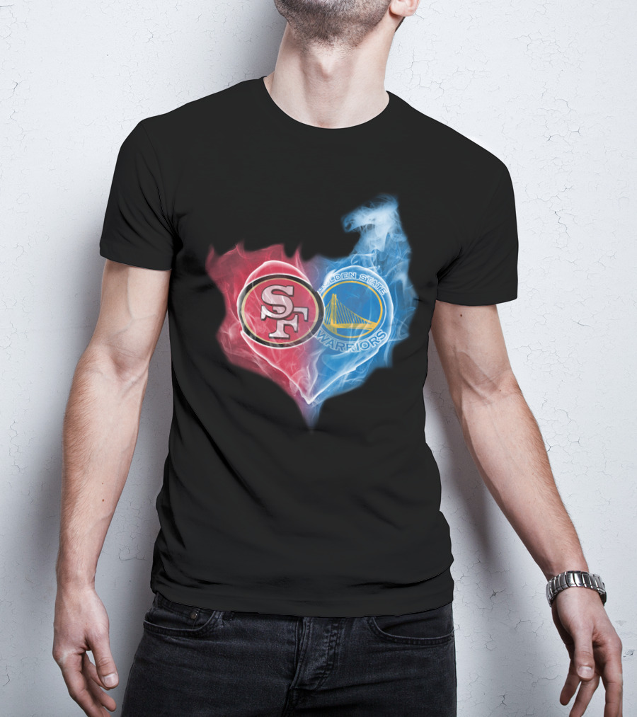 San Francisco 49ers Golden State Warriors Heart Fusion T-Shirt