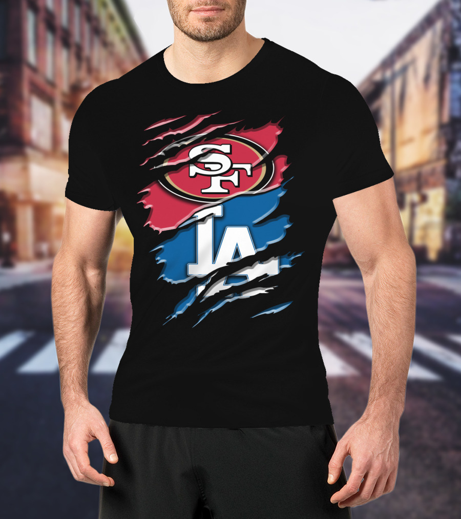 San Francisco Sf La Dodgers Claw Marks Rah T-Shirt