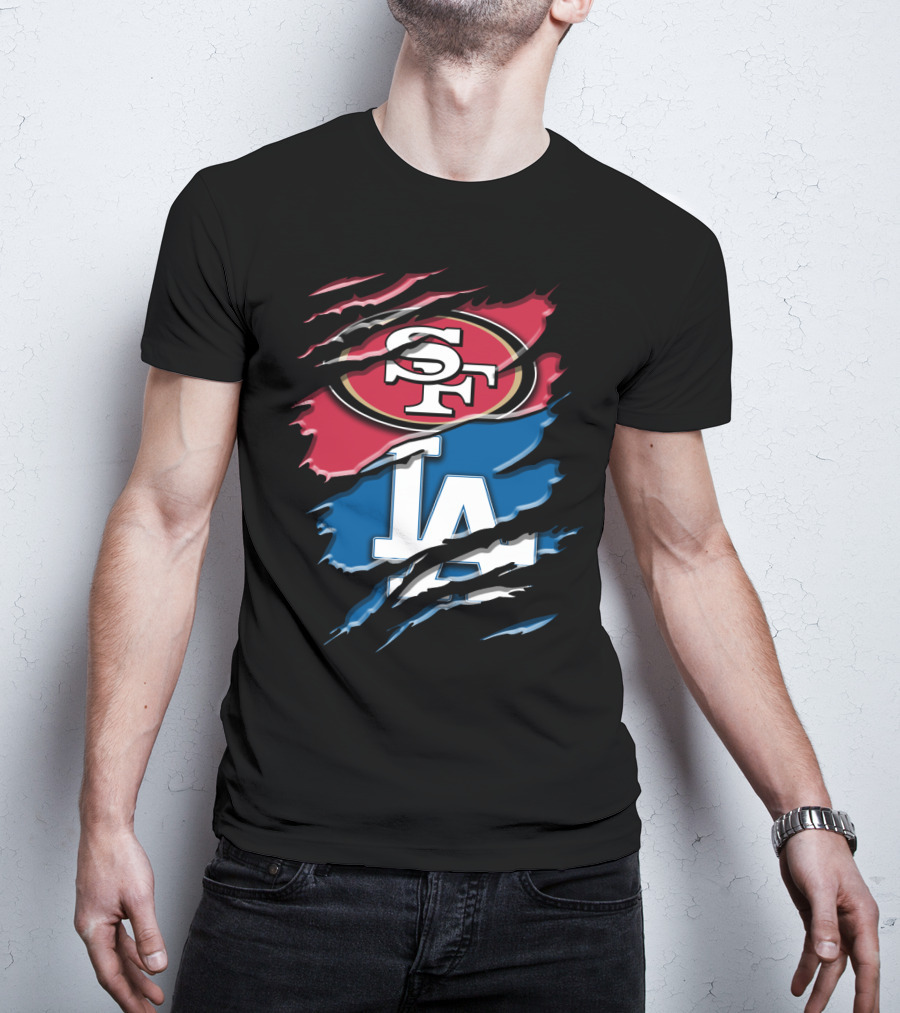 San Francisco Sf La Dodgers Claw Marks Rah T-Shirt