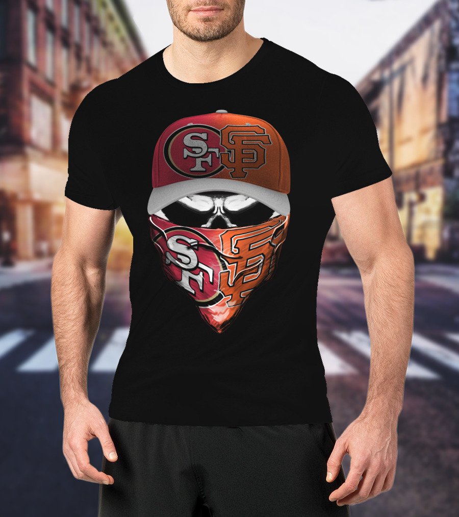 San Francisco Sports Team Logos Skull Cap And Bandana T-Shirt