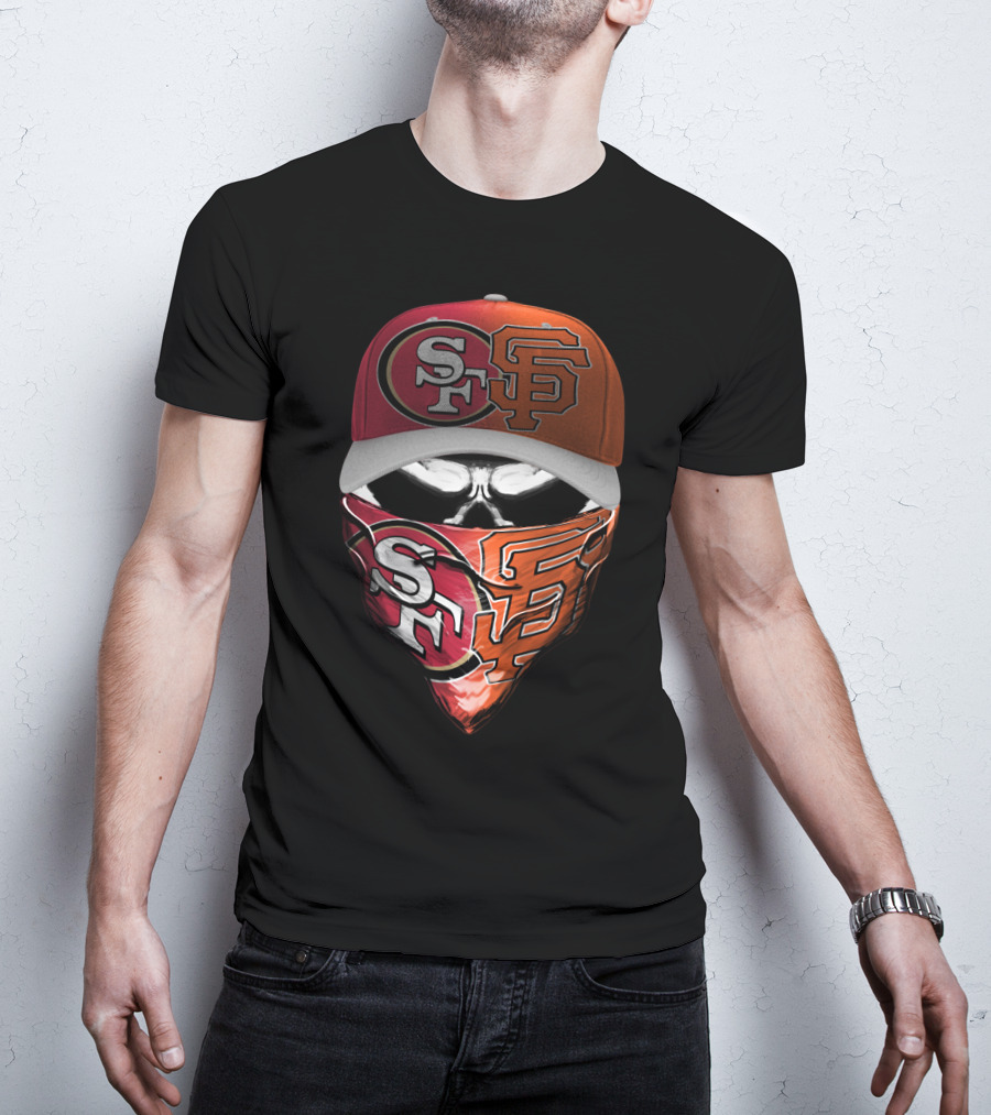 San Francisco Sports Team Logos Skull Cap And Bandana T-Shirt
