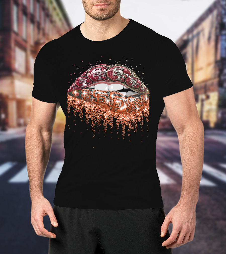 Lip Glittering Gold Dollar Lips T-Shirt