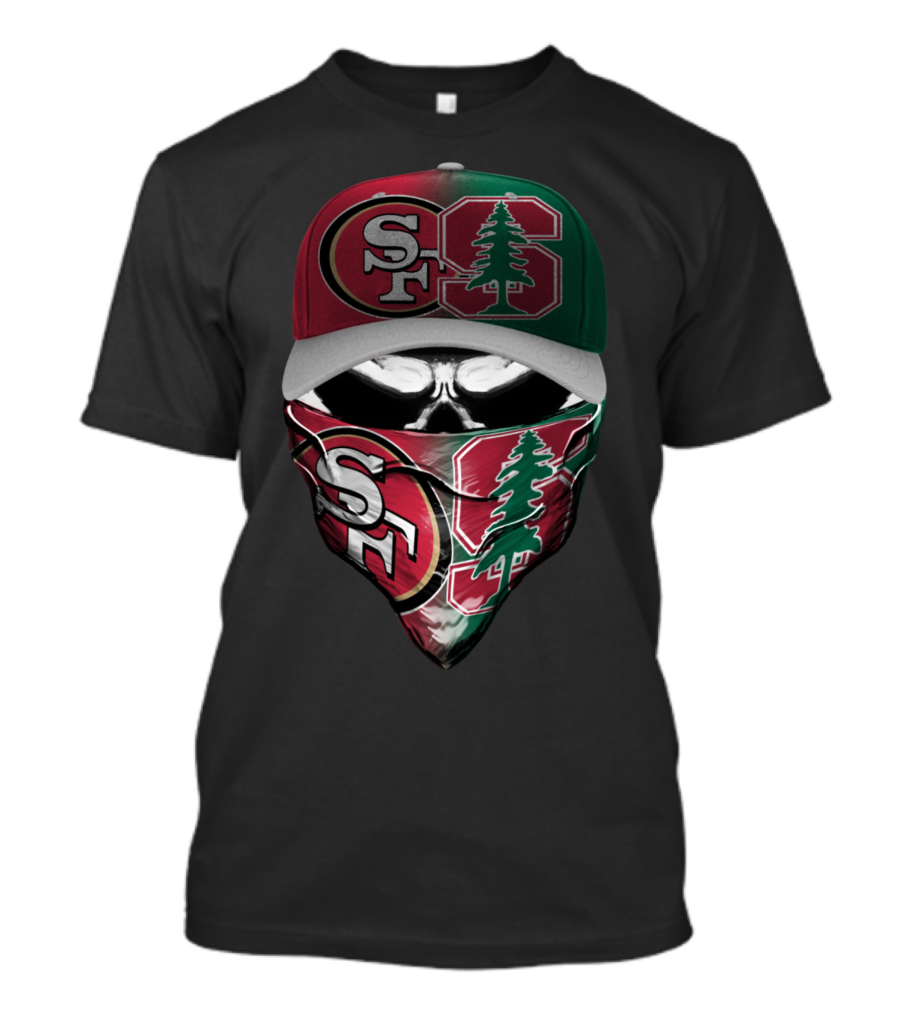 San Francisco Sf Stanford Tree Masked Skull Skum T-Shirt