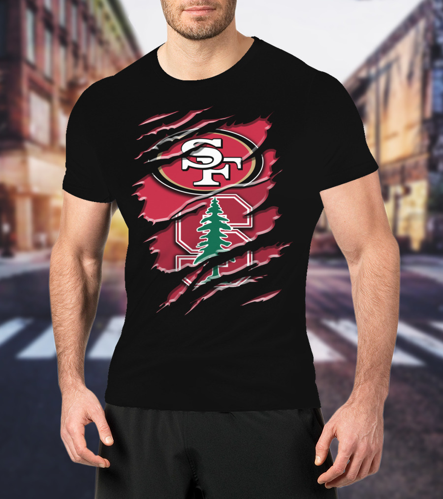 San Francisco 49ers Stanford Cardinal Claw Rah T-Shirt