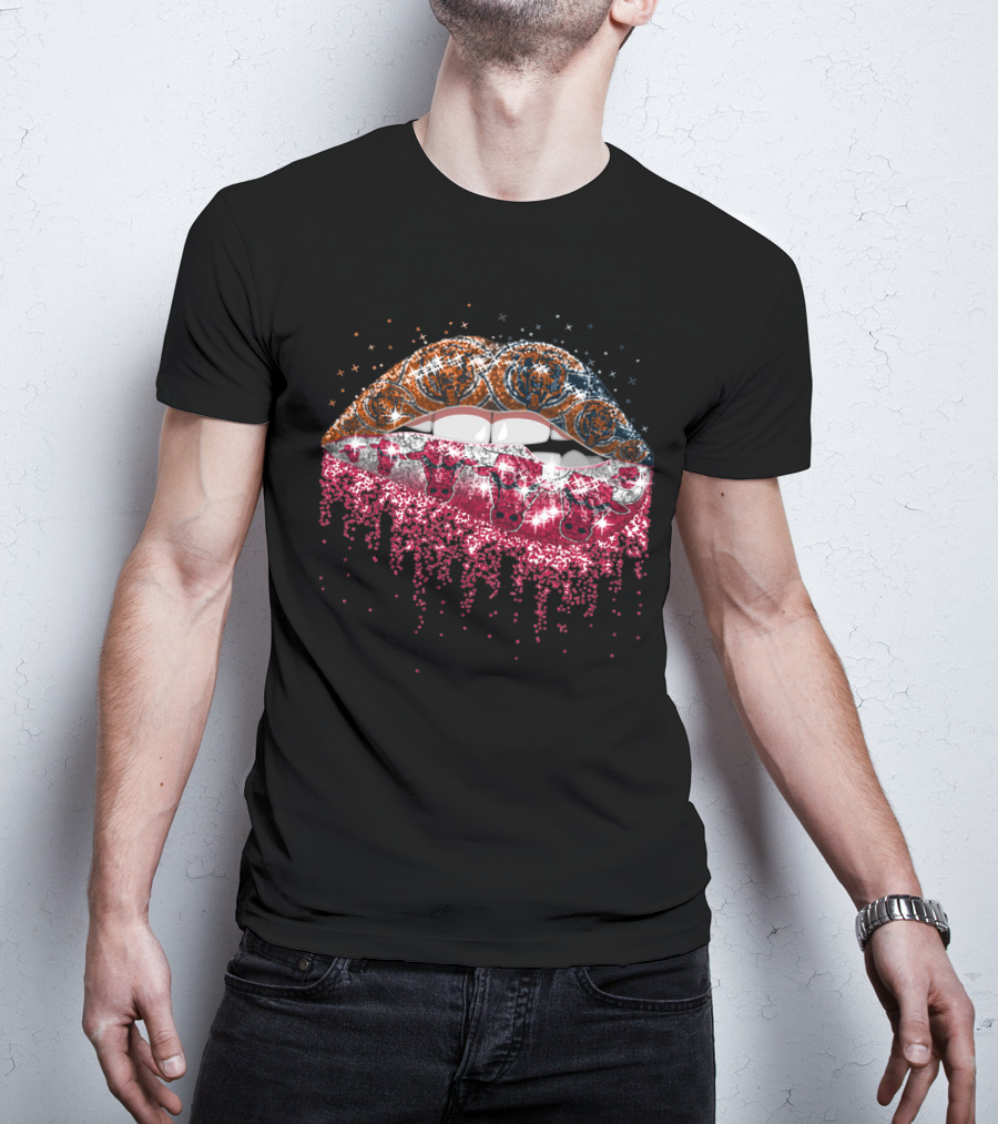 Usa Flag Lips With Playboy Bunny Pattern 007 T-Shirt