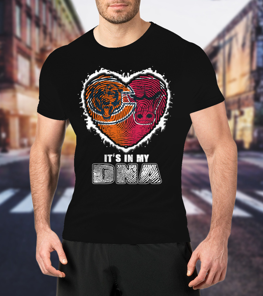 It's In My Dna Bears And Bulls Heart T-Shirt