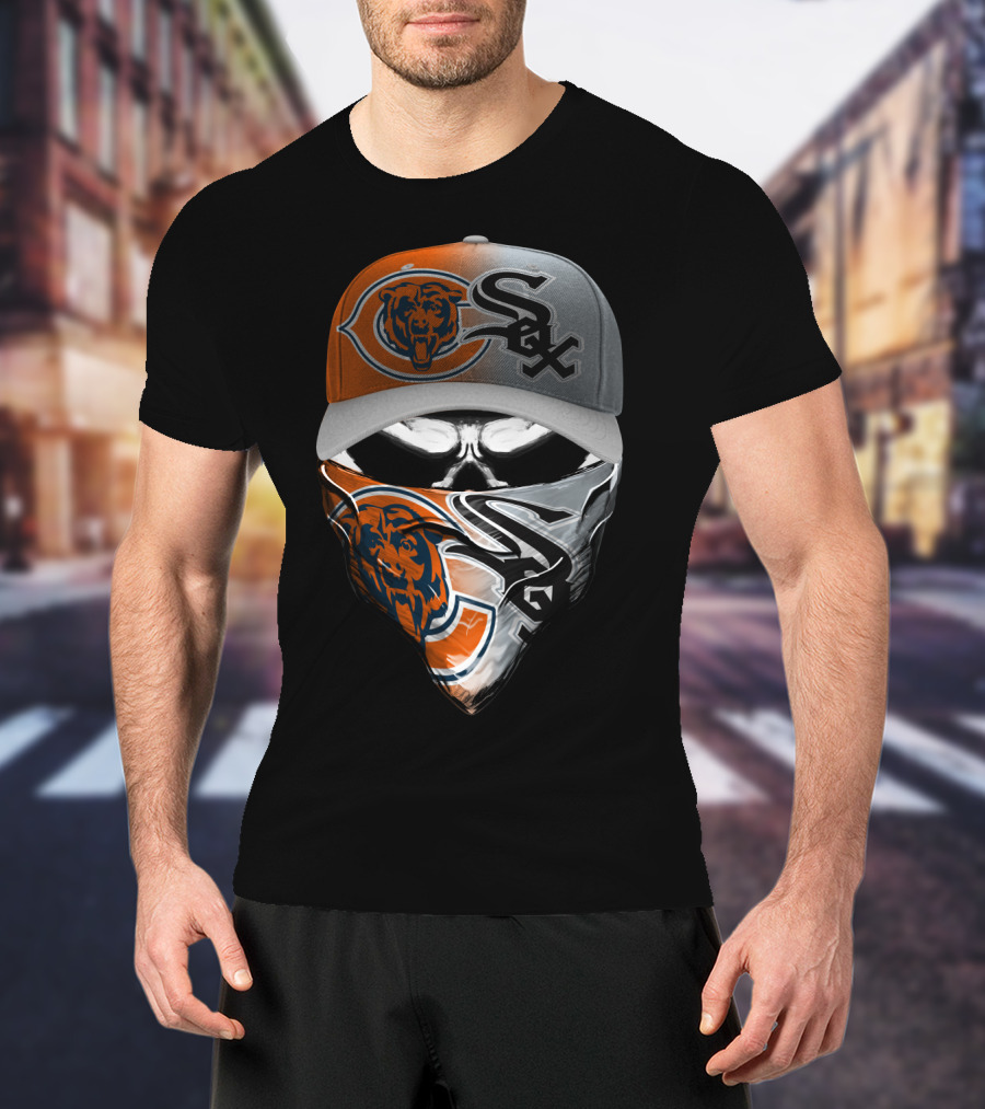 Chicago Bears White Sox Crossover Mask And Cap T-Shirt