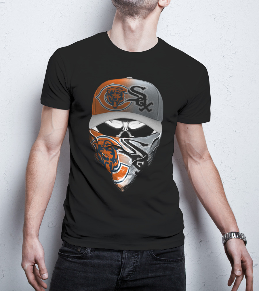 Chicago Bears White Sox Crossover Mask And Cap T-Shirt