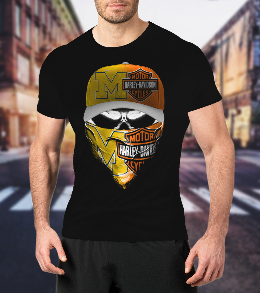 M Harley Davidson Motor Cycles Skull Mask T-Shirt