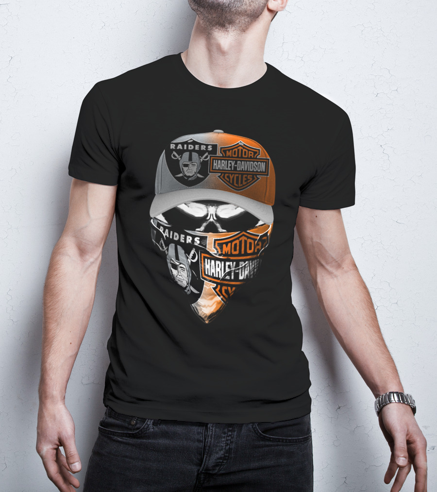 Raiders Harley Davidson Collaboration Mask And Hat 25Hl T-Shirt