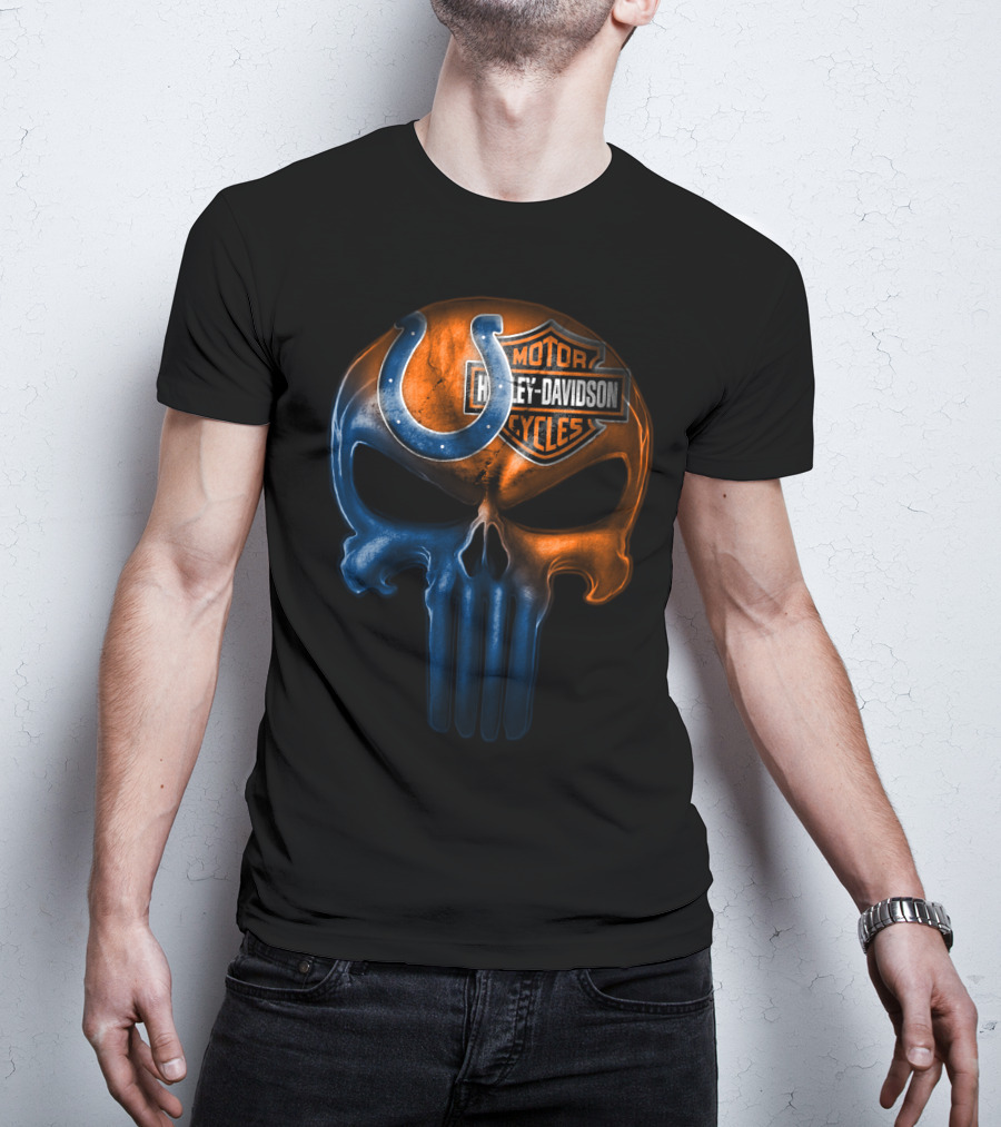 Harley Davidson Indianapolis Colts Skull T-Shirt