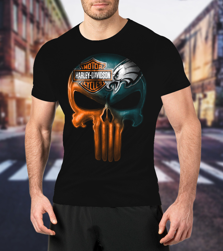 Harley Davidson Motor Cycles Eagles Skull T-Shirt