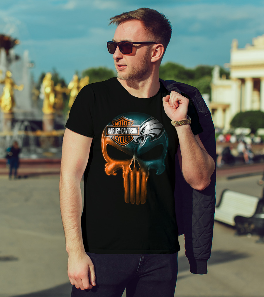 Harley Davidson Motor Cycles Eagles Skull T-Shirt