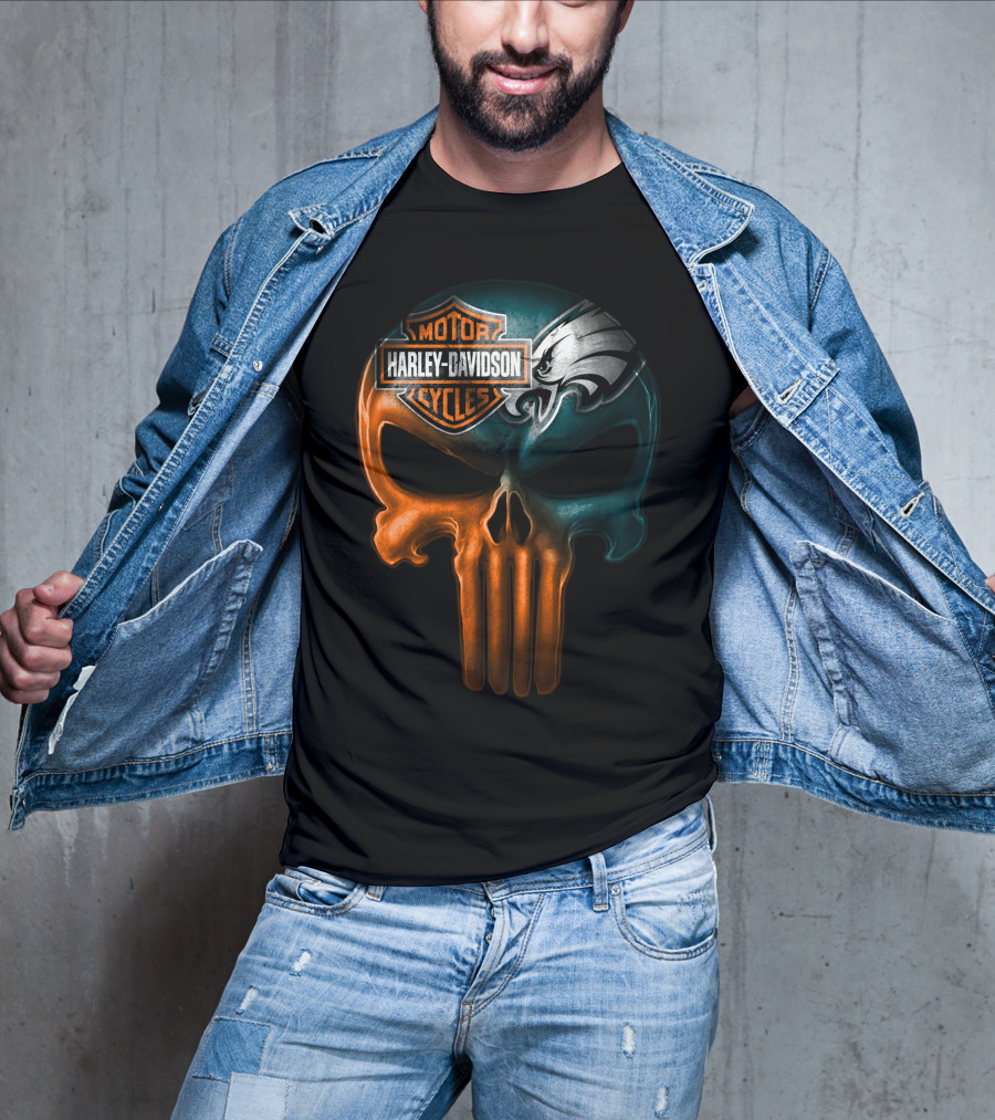 Harley Davidson Motor Cycles Eagles Skull T-Shirt