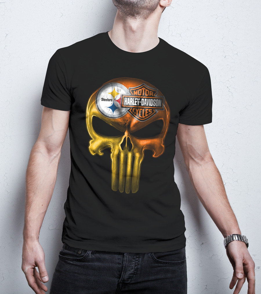 Steelers Harley Davidson Skull 27Hl T-Shirt