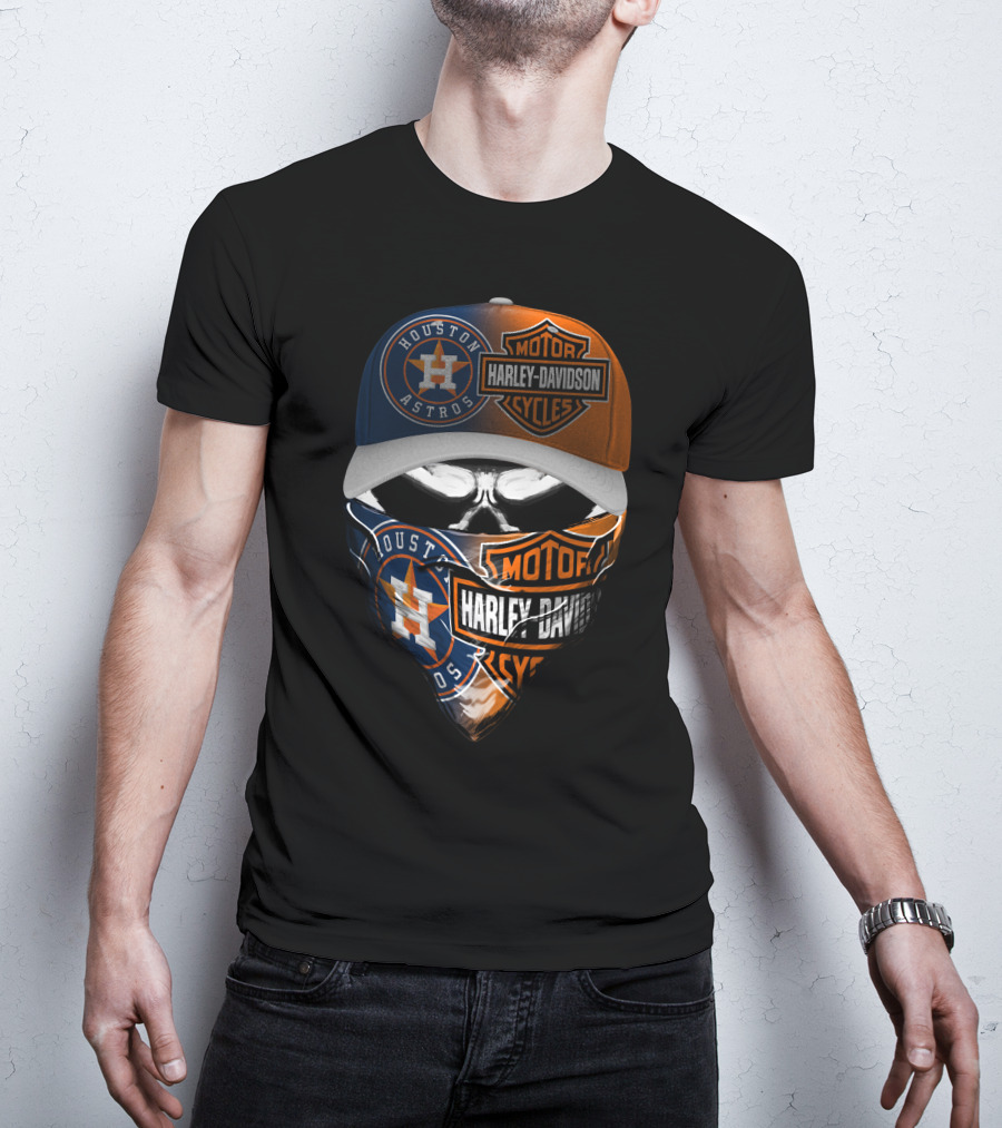 Houston Astros Harley Davidson Motorcycles T-Shirt
