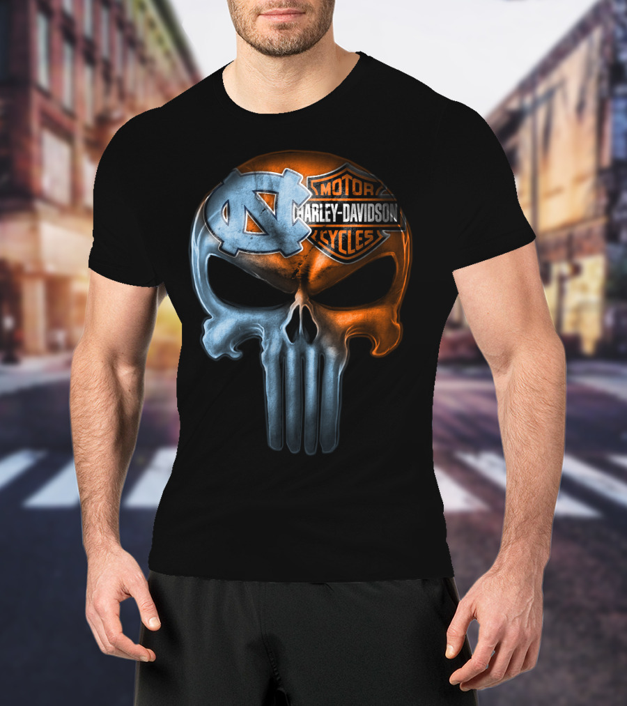 North Carolina Harley Davidson Punisher Skull T-Shirt