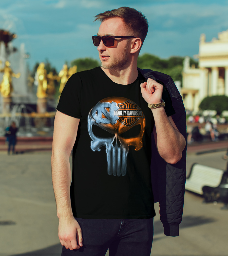 North Carolina Harley Davidson Punisher Skull T-Shirt
